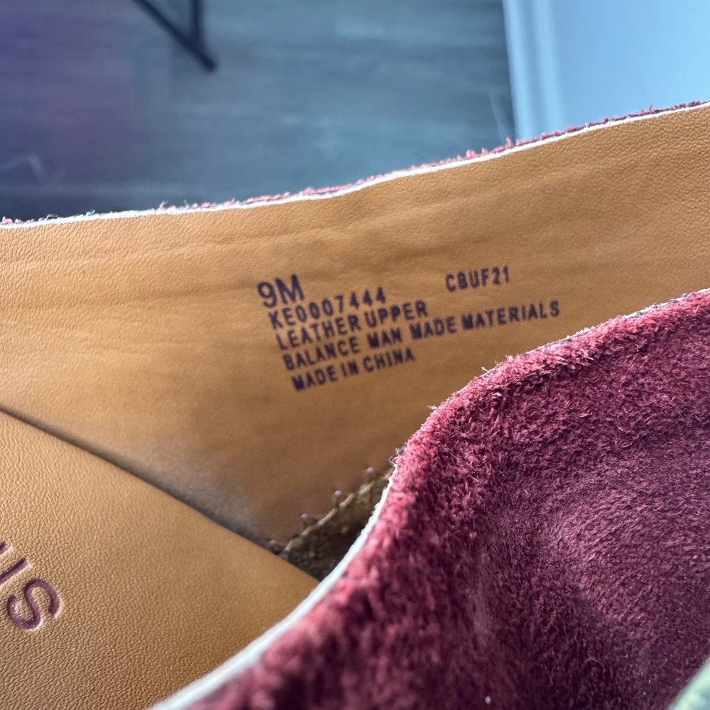 Kork-Ease Burgundy Suede Leather Buckle Mules Clogs Womens 9M Block‎ Heel - Picture 3 of 8